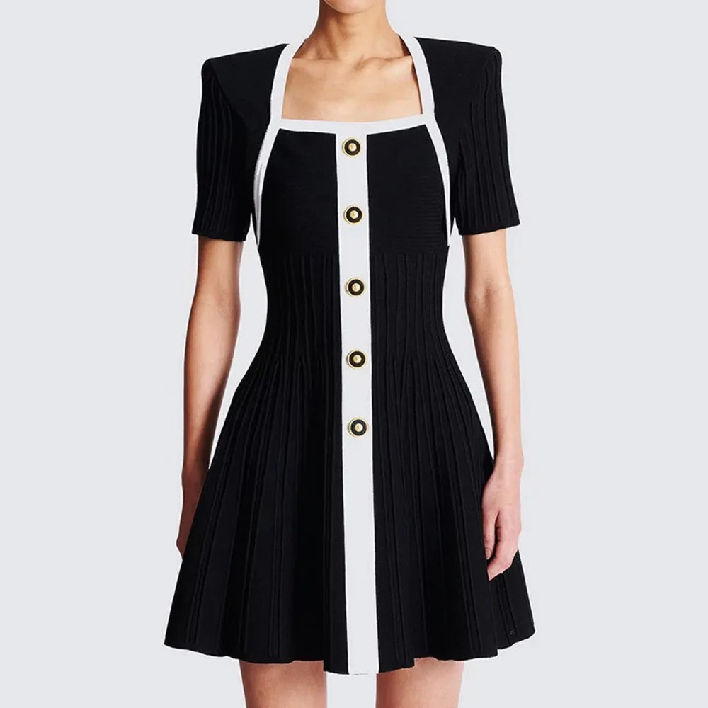 

Summer Women Dress High Quality Slim Fit Short Sleeve Knit Dress Fashion Women Wedding Dresses