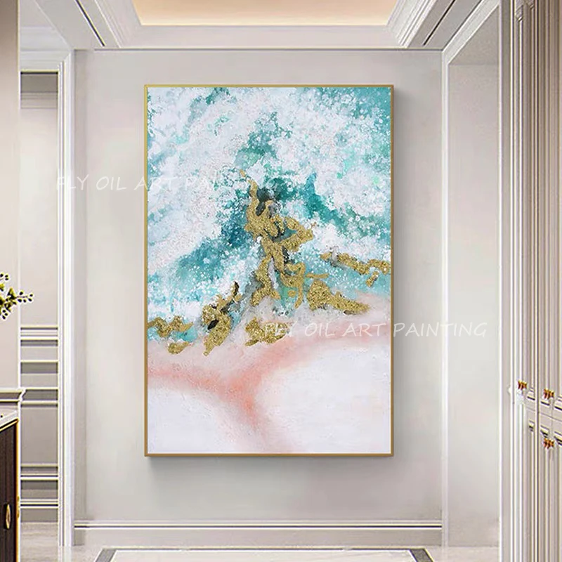 

Empire Art Direct Abstract Oil Painting Textured Hand Painted Natural Abstract Ocean Scape Modern Home Canvas Wall Art Decor