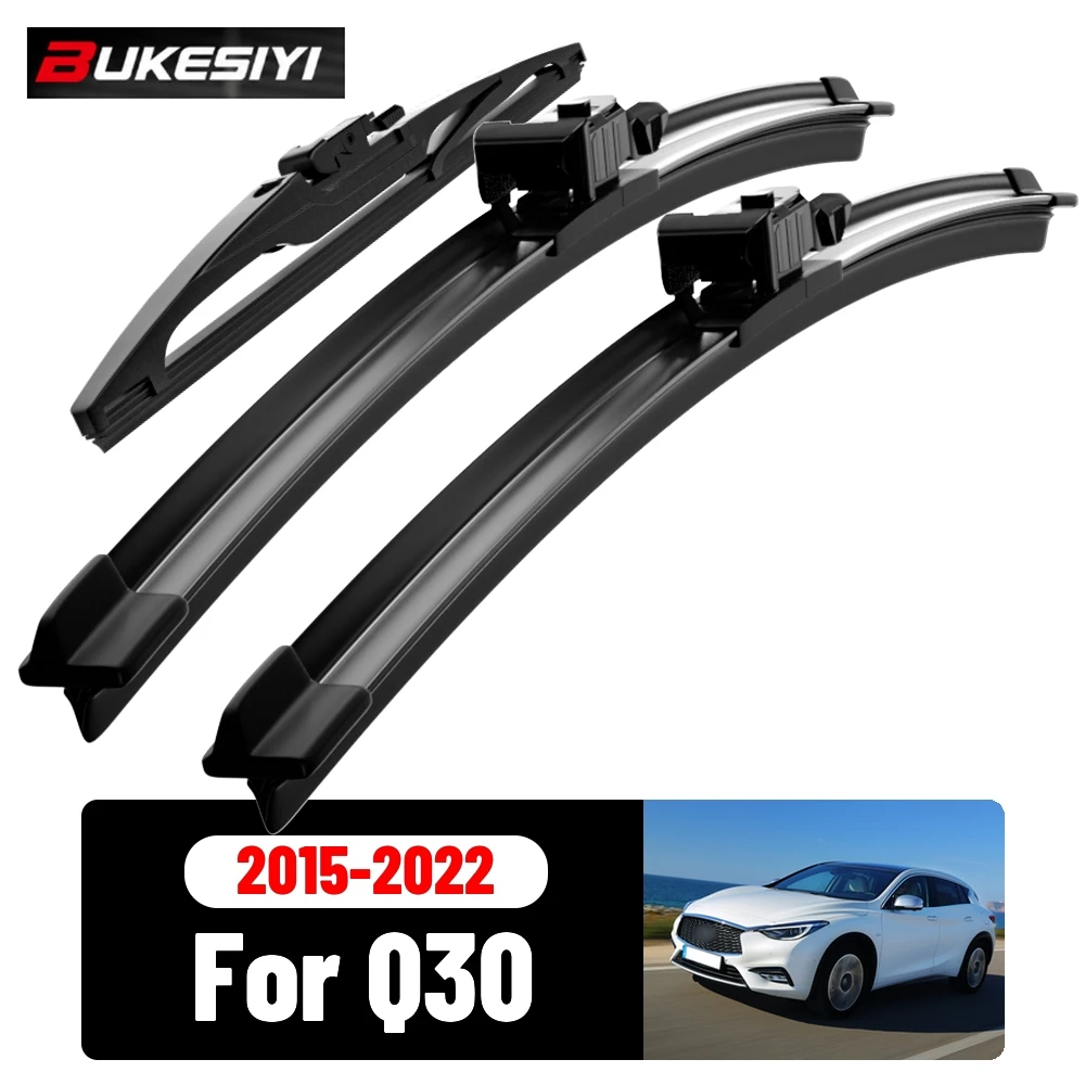 Ensemble d'essuie-glaces avant et arrière pour Infiniti Q30 2015-2022 2016 2017 2018 2019 2020 Accessoires d'essuie-glaces silencieux 24"19"12"