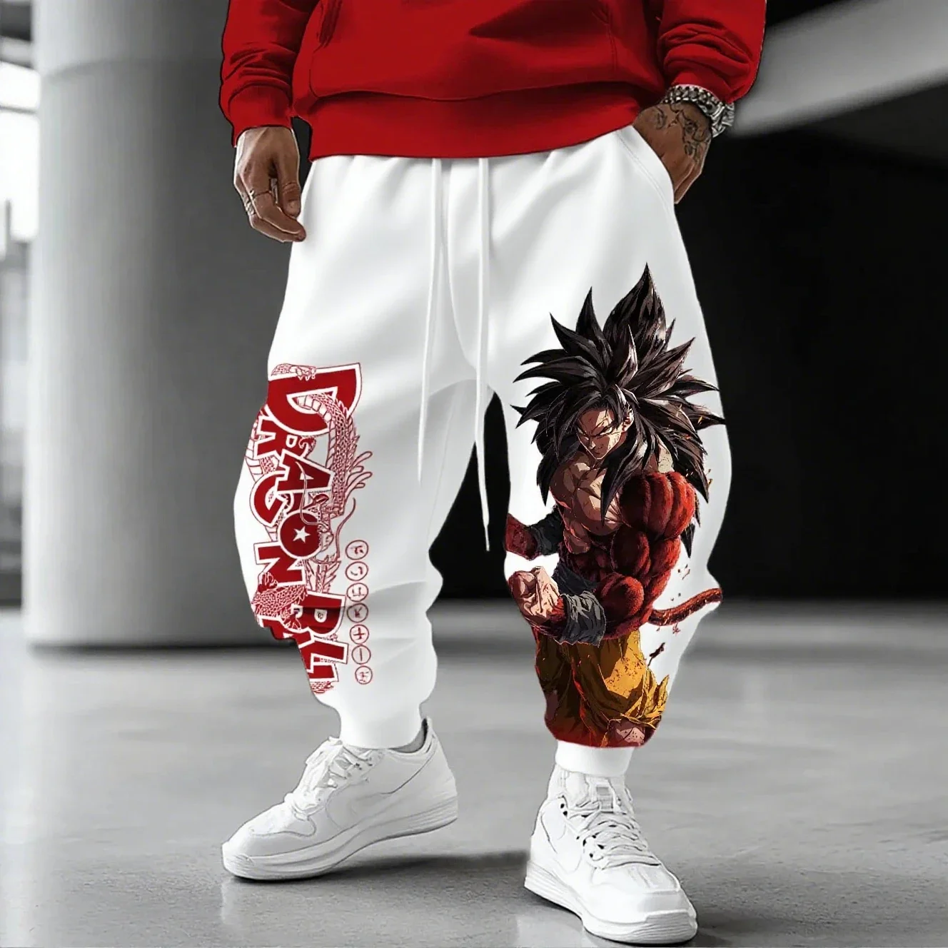 

Dragon Ball Super Saiyan 4 Printed Sweetpants Autumn/Winter Men's New Y2K American Trend Versatile Loose Casual Tapped Pants