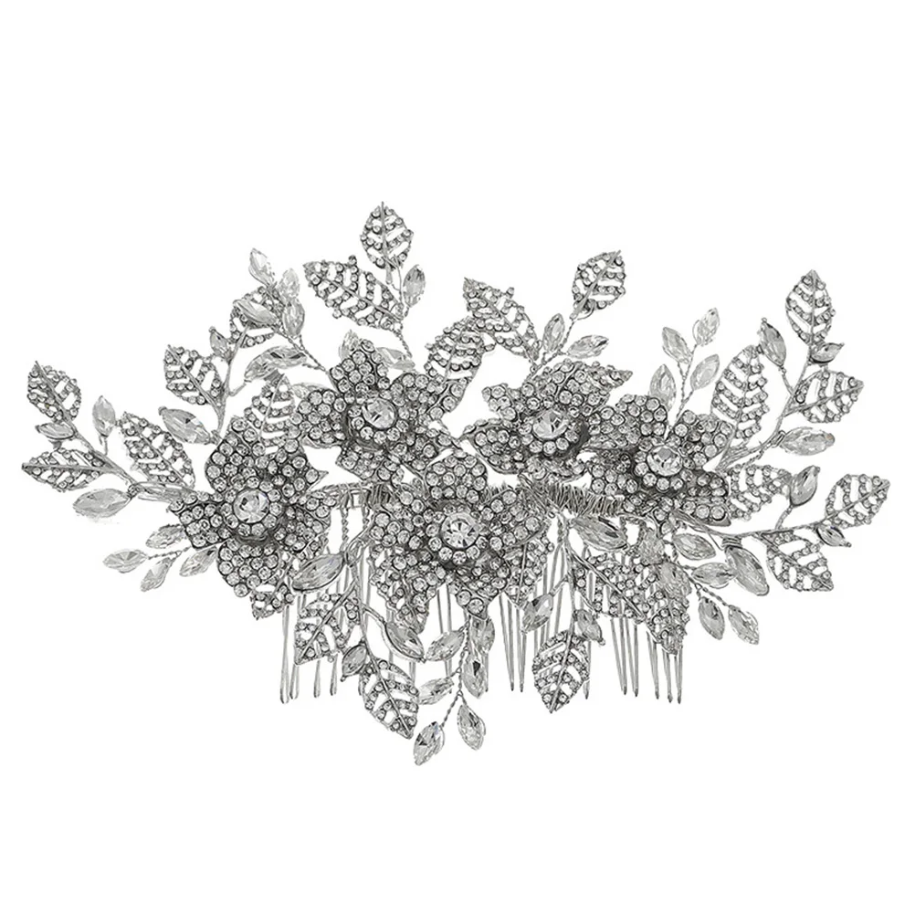 

Alloy Hollow Hair Comb Insert Bride Combs Bridal Accessories Vintage Rhinestone Miss for Women