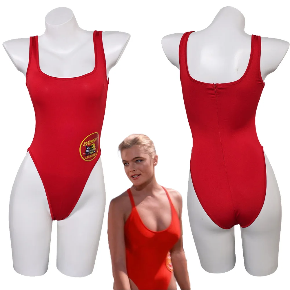 Ropa de playa de verano para hombres adultos, traje de Baywatch de TV, traje de Cosplay, traje de Halloween, traje de Roleplay Fantasia, 1989