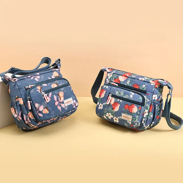 Modna damska torba z kwiatowym nadrukiem Trend torba na ramię typu crossbody o dużej pojemności torebka damska portfel portfel starszy prezent