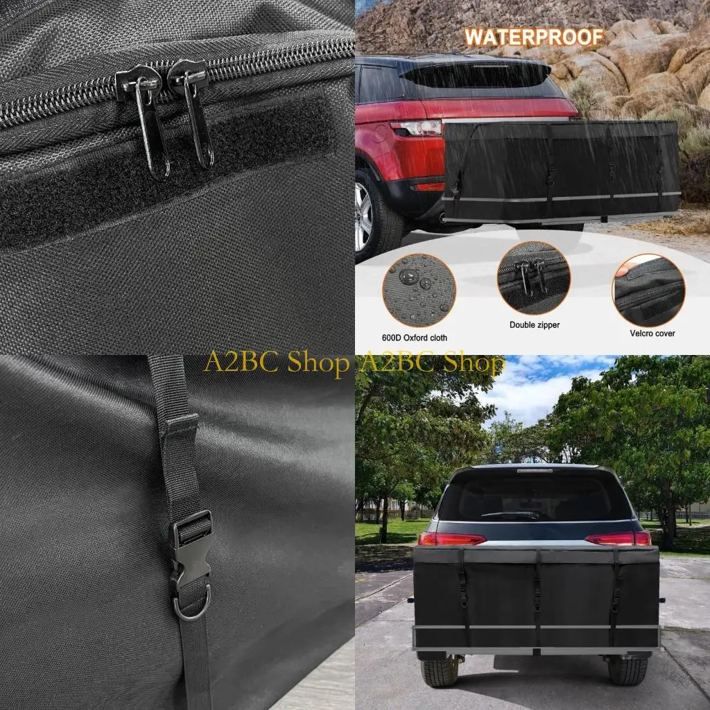 

A2BC Hitch Cargo Carriers Bag Carriers Waterproof Hitch Mount Cargo Bag for Car SUV with Reinforced Straps Soft Carriers