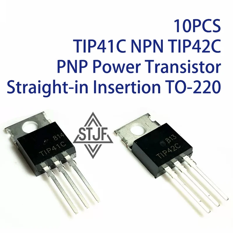 10PCS TIP41C NPN TIP42C PNP Power Transistor Straight-in Insertion TO-220