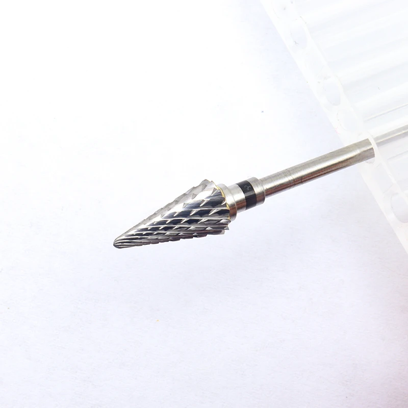 

EasyNail~3/32 '' Cone Black Tungsten Steel Nail Drill Bit nail tools Carbide Nozzle Gel remover Nail Cleaner Millings Bit