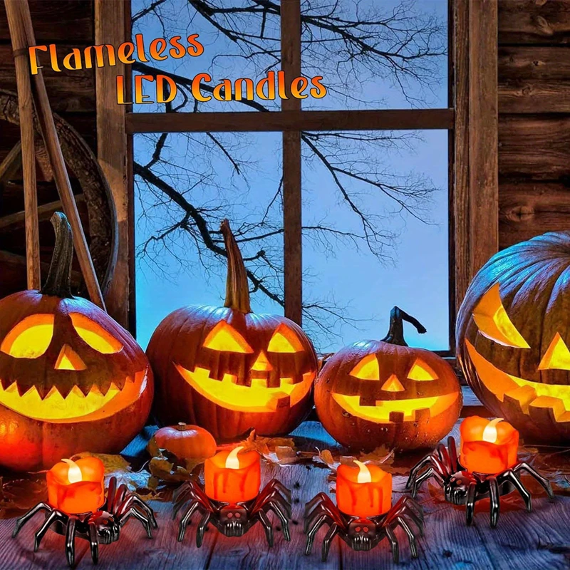 LED Candle Light Plastic Spide - Halloween Skeleton Decoration 评论和价格