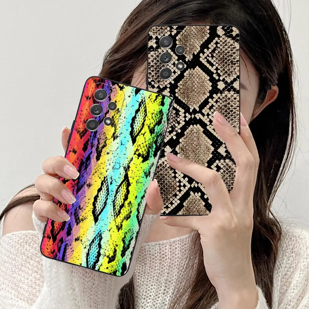 

Snake Texture Mobile Phone Case for Samsung Galaxy M55 54 42 35 34 33 32 23 22 15 14 13 12 F55 5G Colour Protective Luxury
