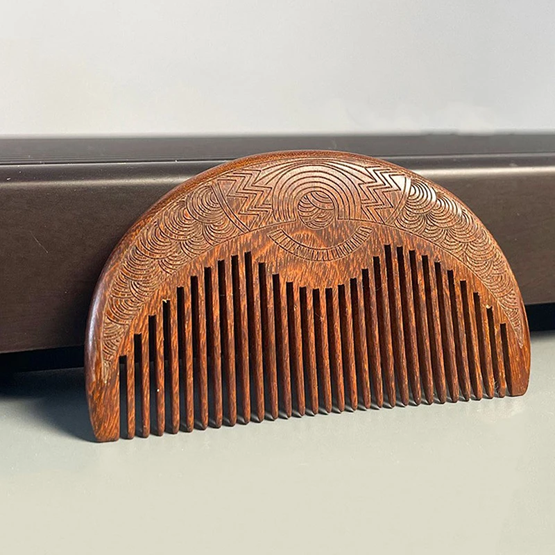 Pocket Wooden Comb Natural Black Gold Sandalwood Super  Tooth Wood Combs No Static Lice Beard Comb Hair Styling