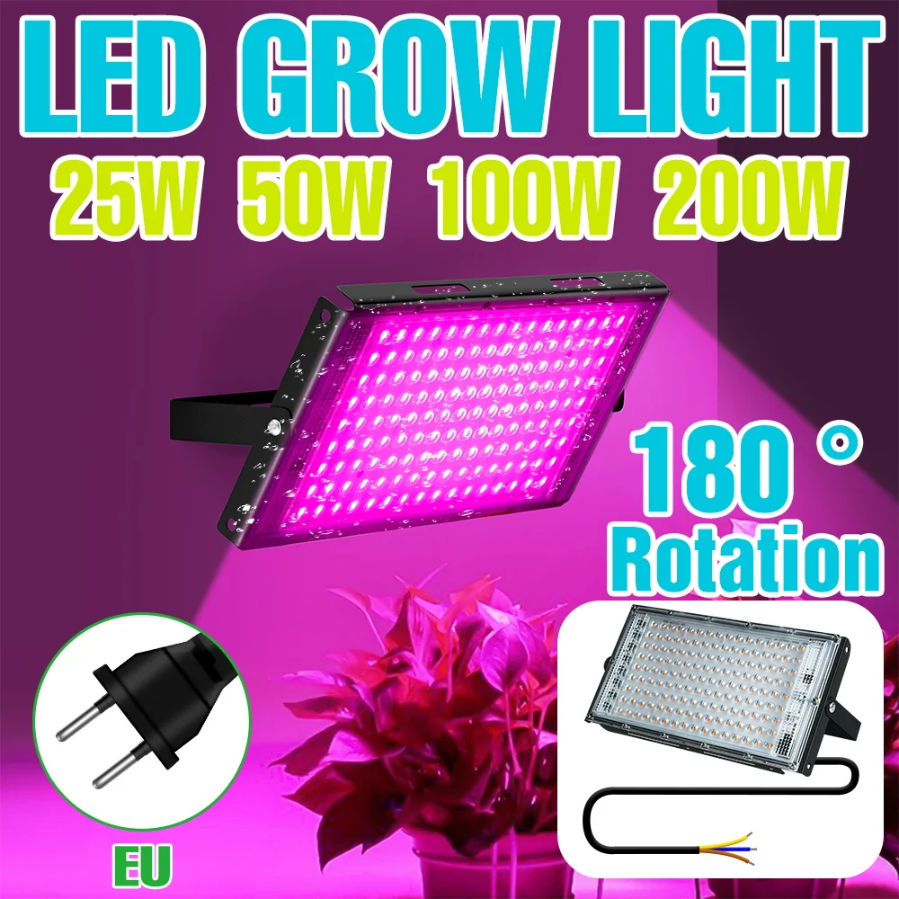 200W LED Full Spectrum Grow Light 220V Indoor Plant Lamp Greenhouse Tent Vegs Hydroponic Flowers Succulent Cactus Fill Lighting