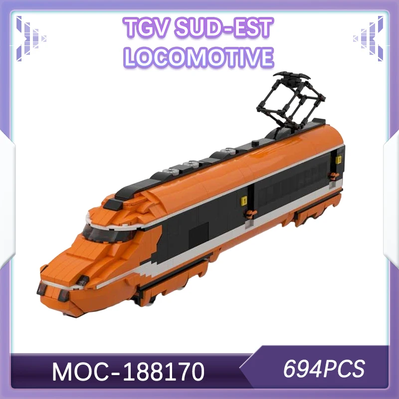 

694P MOCS TGV Sud-Est Локомотив Строительный блок Городская железная дорога Метро Автомобиль Сборка кирпичей Игрушки Подарки для детей MOC- 188170