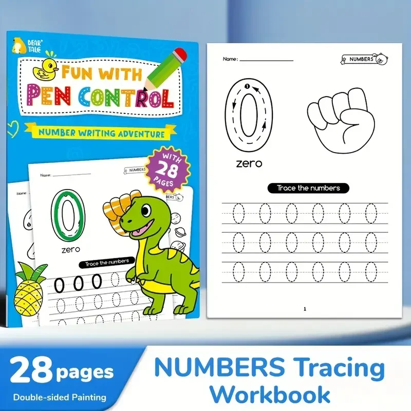 مصنف تتبع الأرقام - ممارسة التحكم في القلم للأطفال، كتاب تعلم الرياضيات، تتبع الأرقام 1-100 الواجبات المنزلية، كتاب تعليمي #1