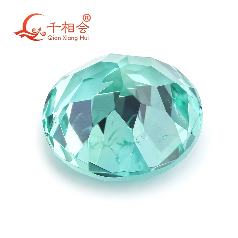

Round shape Lab-Created Mint Green Sapphire Loose Gemstone with Minor Cracks Inclusions Corundum AGL Certificate