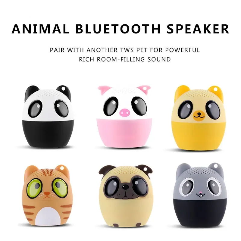 Electronic Pet Mini Bluetooth Speaker 3W TWS Stereo Small Wireless Speaker Portable Animal Pet Micro Speaker Christmas