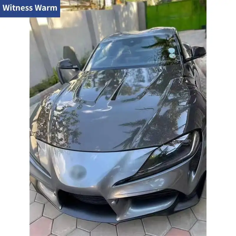 لتويوتا سوبرا A90 مزورة ألياف الكربون الزجاج L نمط محرك هود غطاء محرك السيارة تنفيس الهواء ضبط طقم الجسم