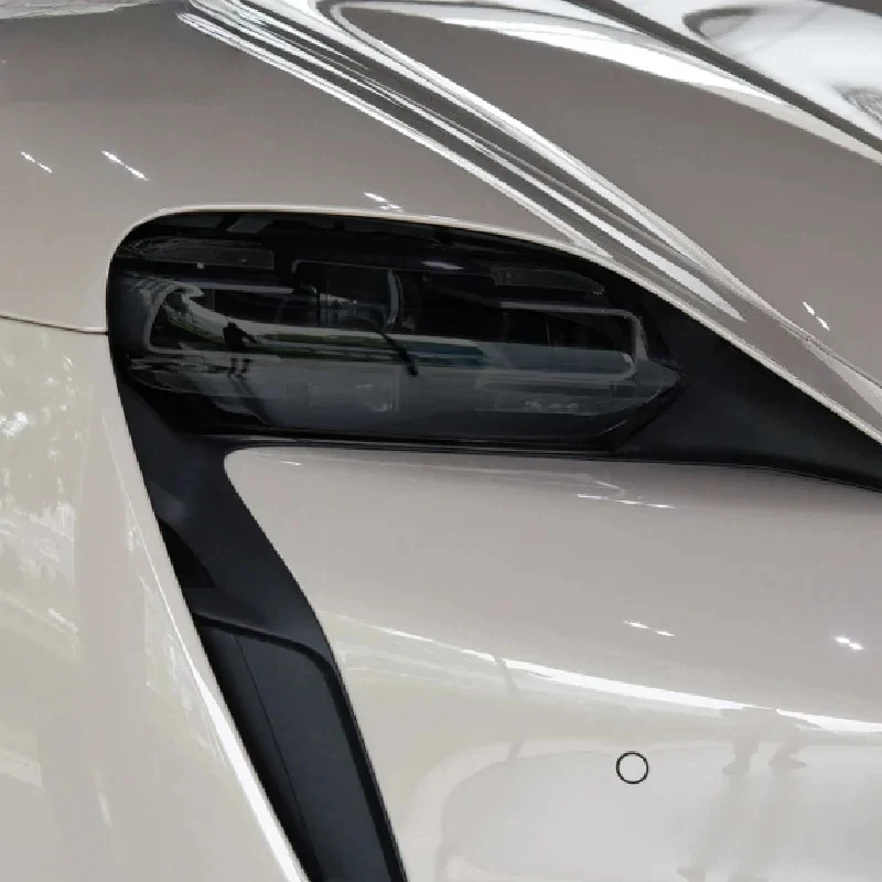 2 Pcs For Porsche Taycan 2019 2020 Car Headlight Tint Black Vinyl Protective Film Protection Transparent TPU Sticker Accessories