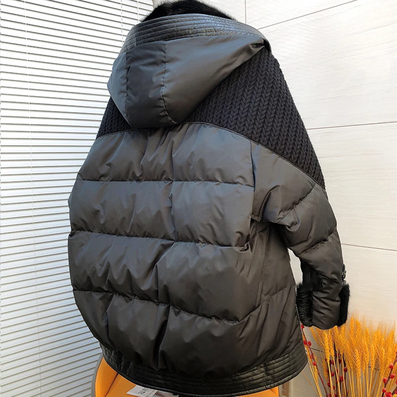 Imagem -06 - Cabolsa de Pele de Vison Real para Mulheres Jaqueta de Ganso Natural Puffer Hood de Luxo Nova Moda Outono e Inverno 2023