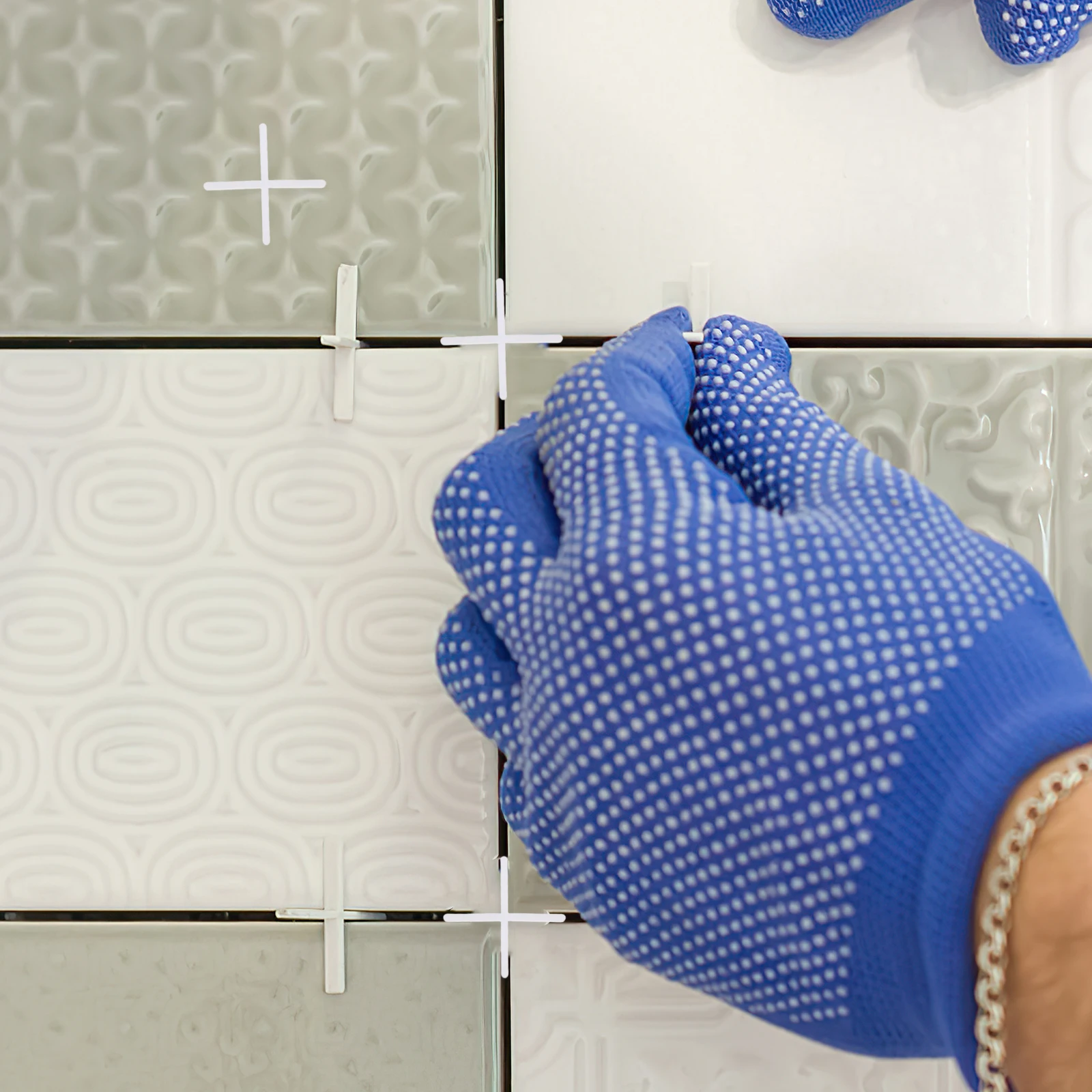 

500pcs Tile Seam Positioner Cross Spacers Leveling System Floor Tiles Tools PE Material Reusable Home Construction