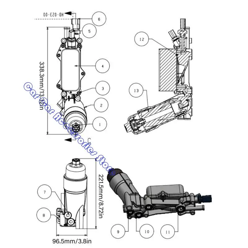Unidade baixa alumínio forte do filtro óleo 242D para segurança reforçada do motor condições condução fortes