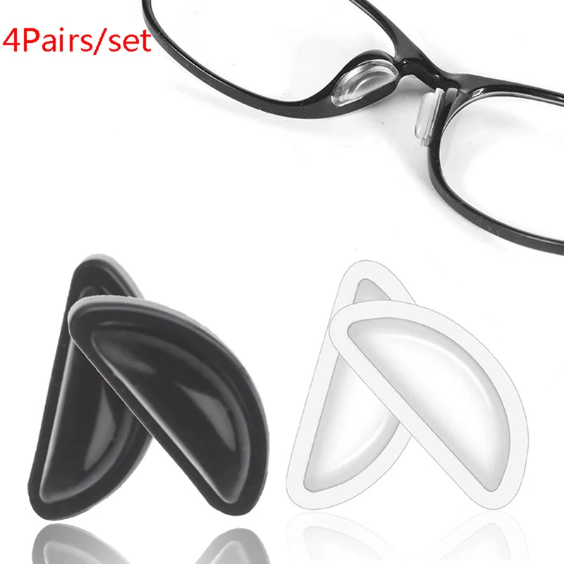 4Pairs Glasses Nose Pads Adhesive Silicone Nose Pads Non-slip Thin Nosepads