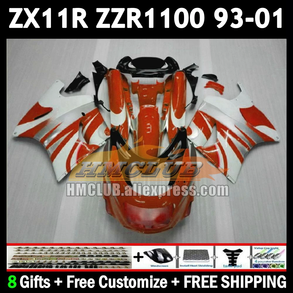 ZX11 For KAWASAKI NINJA ZX-11R ZZR 1100 ZX 11 11R 174No.122 orange new ZZR1100 ZX11R 93 94 95 96 97 1998 1999 2000 2001 Fairing