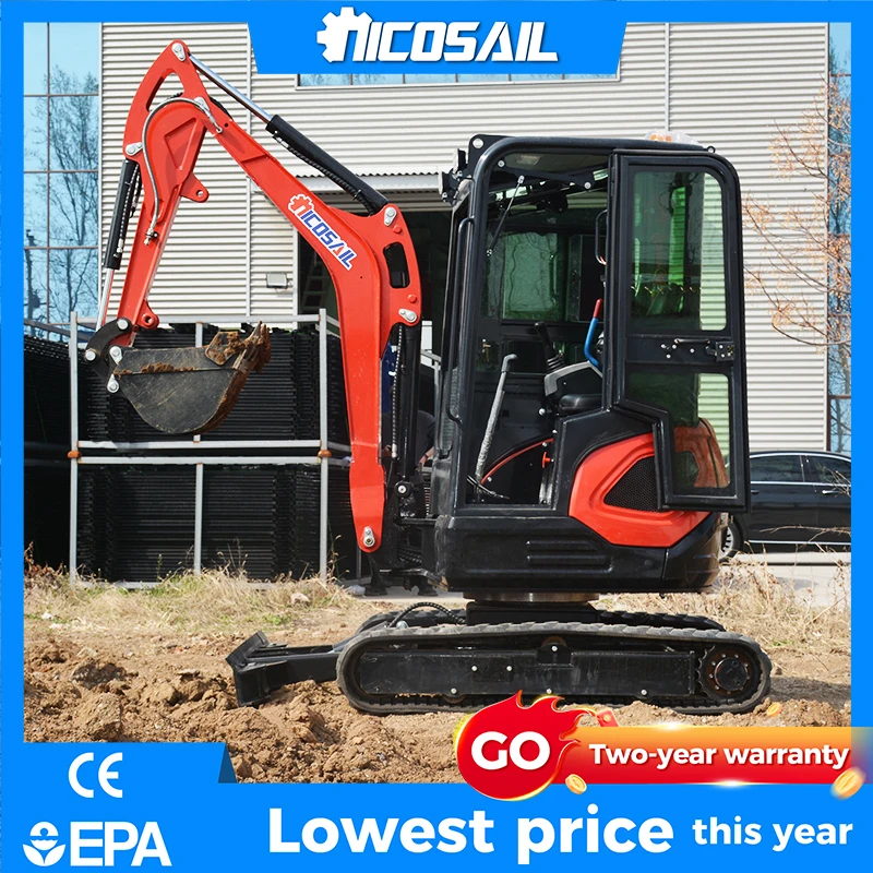 

2100kg Mini Excavator NICOSAIL OKW25U 14.2kW Customizable Compact Digger CE EPA for Farm Construction Use