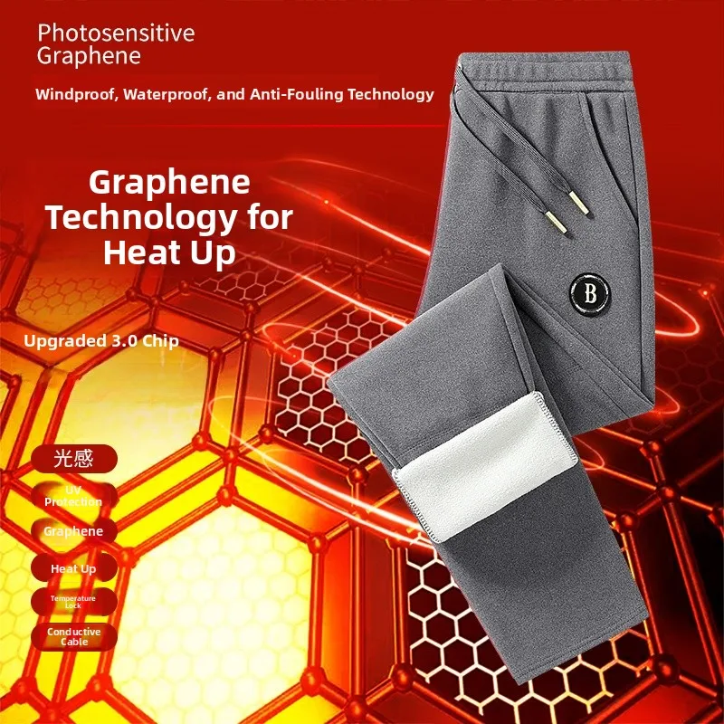 

Thiened Fce Men's Cotton Sweatpants Loose Casual Trousers Winter Warm Waterproof Windproof Outdoor Leisure Long Pants