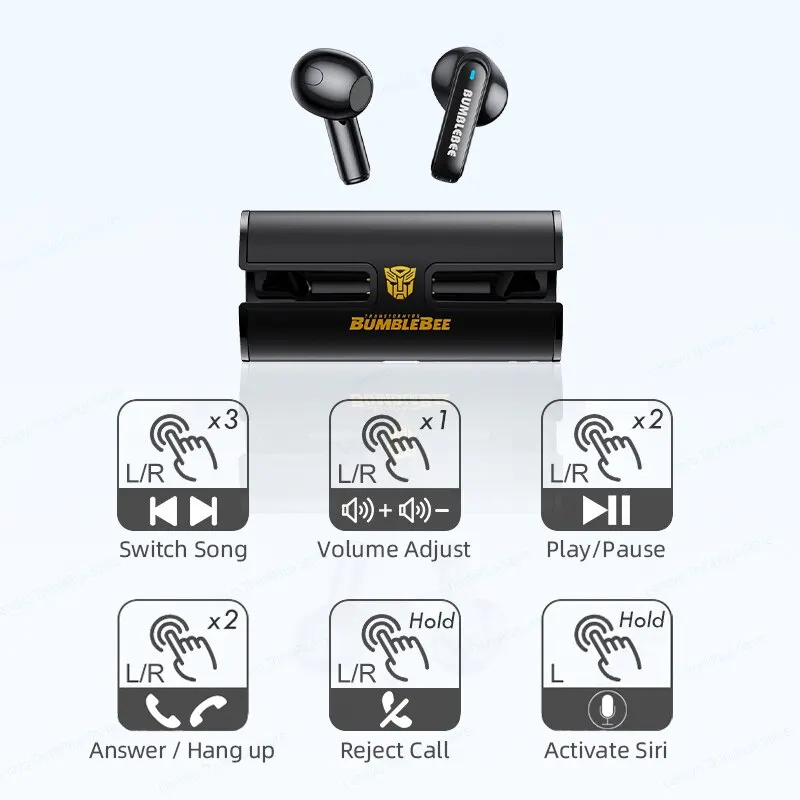Transformers TF-T02 auricolari Bluetooth 5.3 Wireless TWS cuffie sportive cuffie da gioco doppie modalità con microfono auricolari Cool