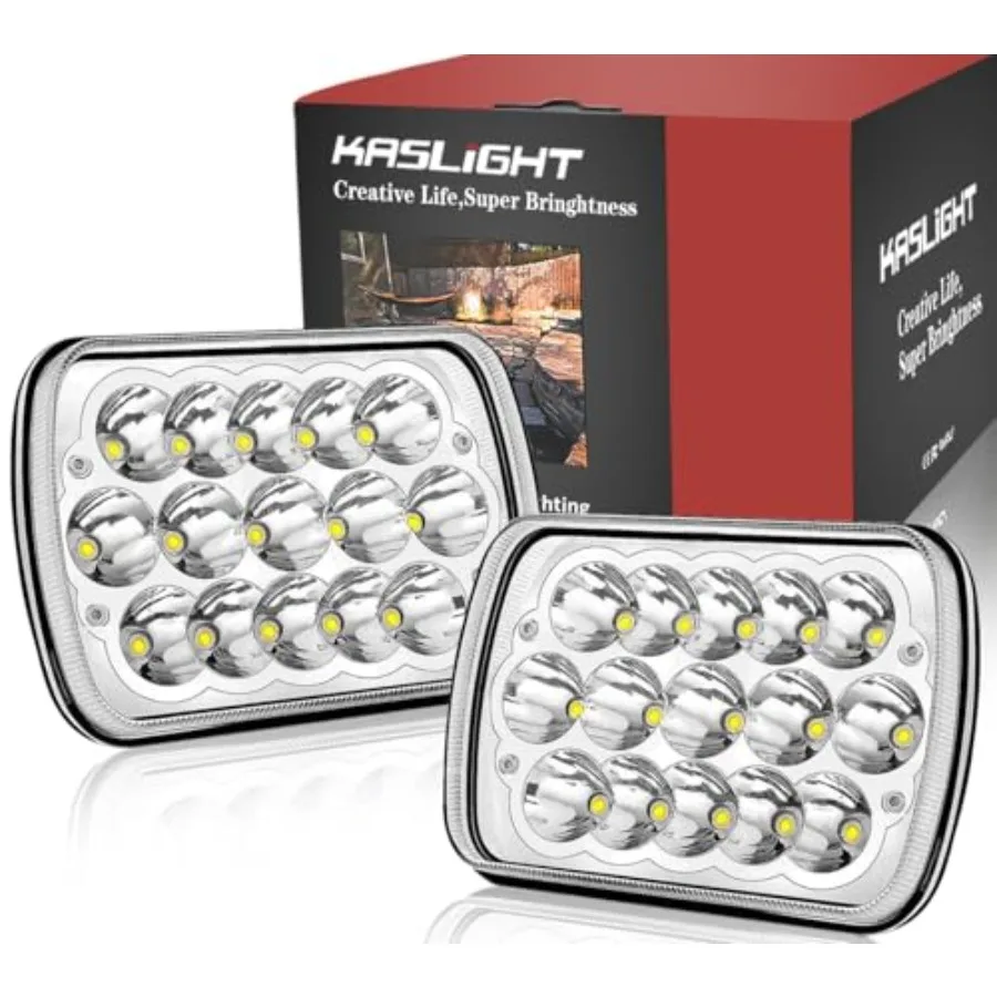 

Светодиодные фары H6054, пара, прямоугольные 5x7 7x6, LED фары ближнего/дальнего света, герметичные, замена штатных фар, совместимы с Jeep Wrangler
