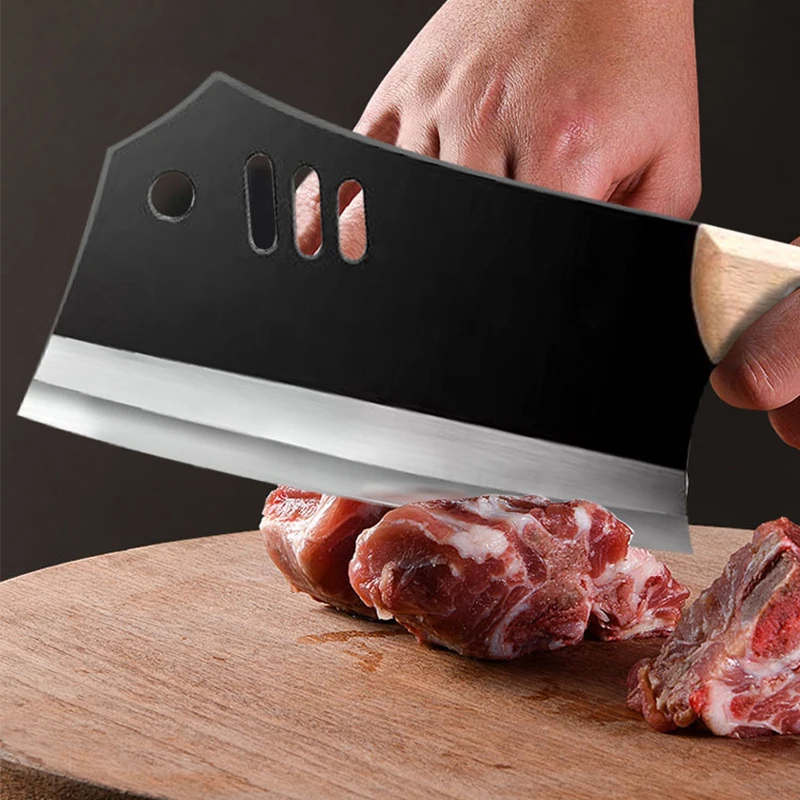 High Carbon Steel Chopping Knife Household Bone Chopping Knife Thickened Two-in-one Kitchen Knife Stainless Steel Meat Cleaver