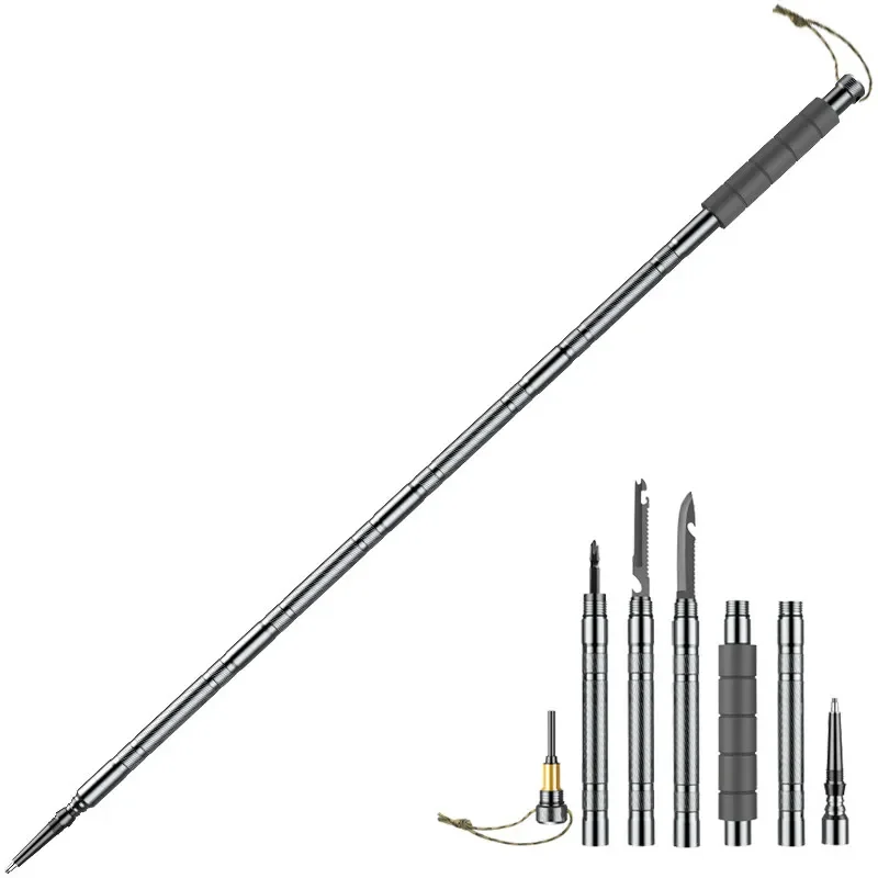 Limited Offer Multifunctional Outdoor Hiking Cane Ultra Light Hiking Cane Men's And Women's Folding Light Cane