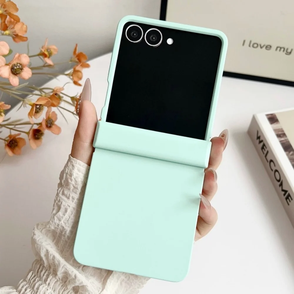 Modische Dopamin-Bonbonfarben Scharnier-Handyhülle für Samsung Galaxy Z Flip 8 7 6 5 Flip 4 3 5G Matte Schutz-Hartplastik-Hülle – Detail 7