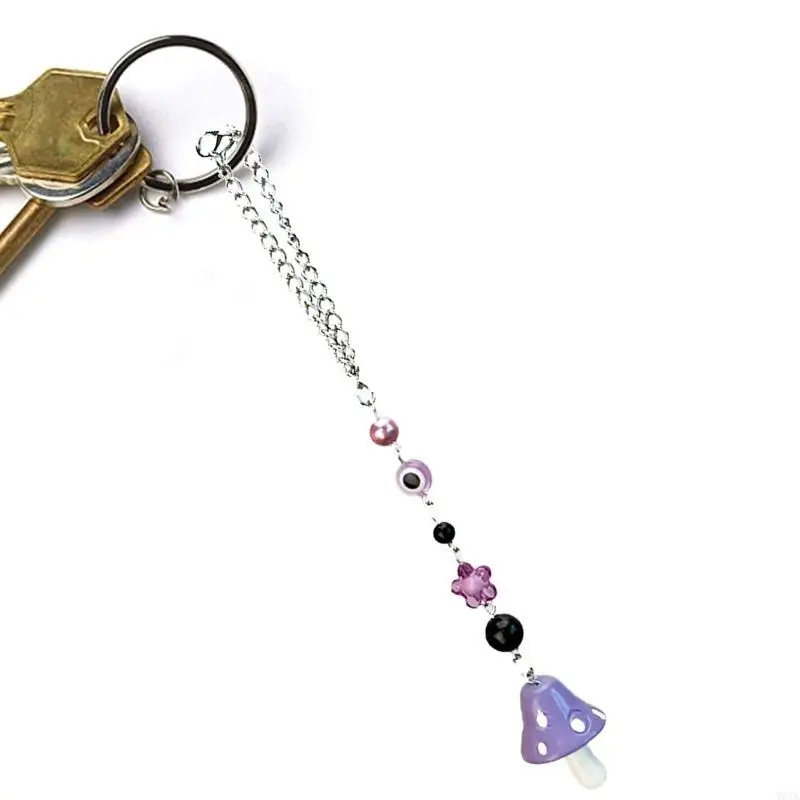 

W0YA Mushroom Pendant Chain Devil's Eye Flower for Key Chain Car Pendant Bag Accessor