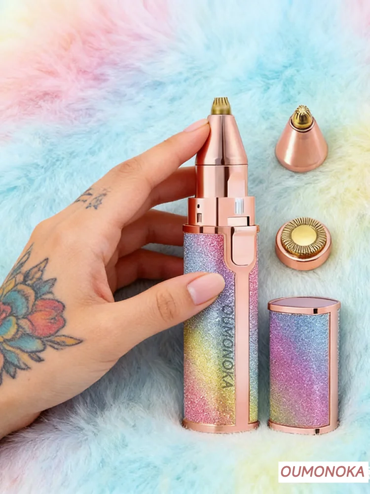 

Эпилятор 2 в 1, перезаряжаемый, электрический, для женщин, для тела и лица, в форме помады, миниатюрный, безболезненный, для удаления волос, бритва, триммер для бровей