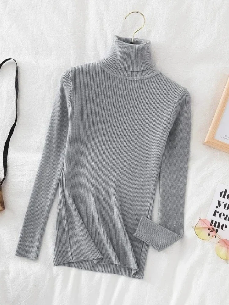 2026 Turtleneck Sweater Knitted Soft Women Pullovers Cashmere Jumpers Basic Solid Soft Sweaters Women Autumn Winter Casual Top