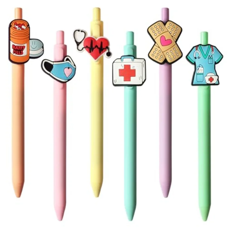

Cute Nurse Pens Funny Nurse Accessories for Work Aesthetic Gel Pen Black Ink Set for Cna Rn Medical Assistant Nursing Student E