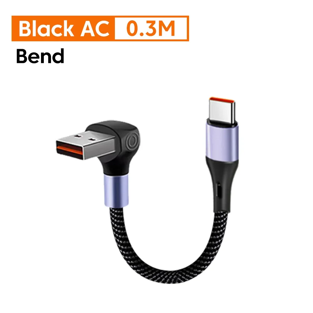 66 W Typ C Schnelllade-Datenkabel 90 Grad Winkel USB C auf USB C-Kabel 0,15 m/0,3 m kurzes Kabel Power Bank-Kabel für iPhone 15 16