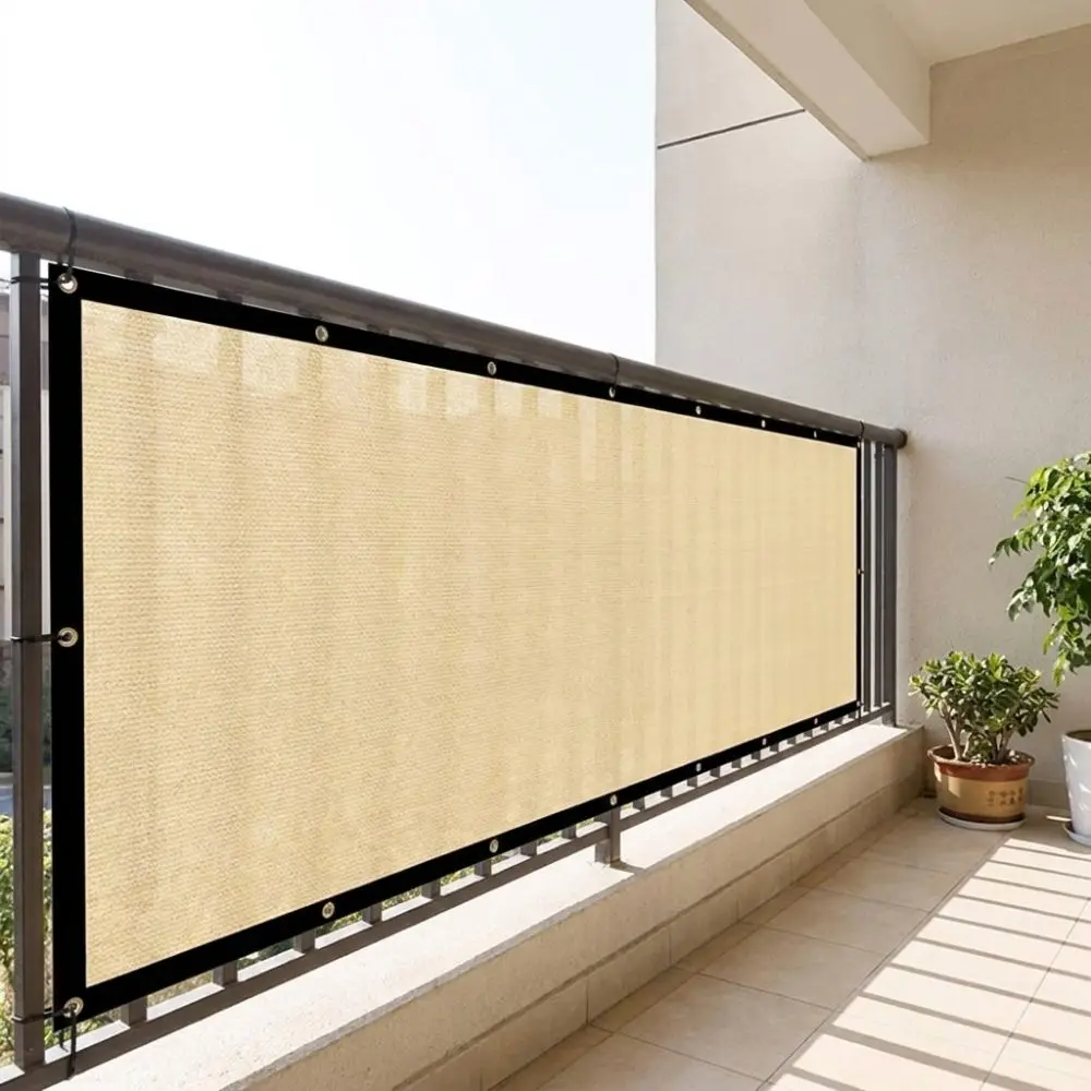 Thickened Balcony Fence Privacy Shade Screen Sun Protection Dust-proof Yard Heat Insulation Privacy Net with Grommets