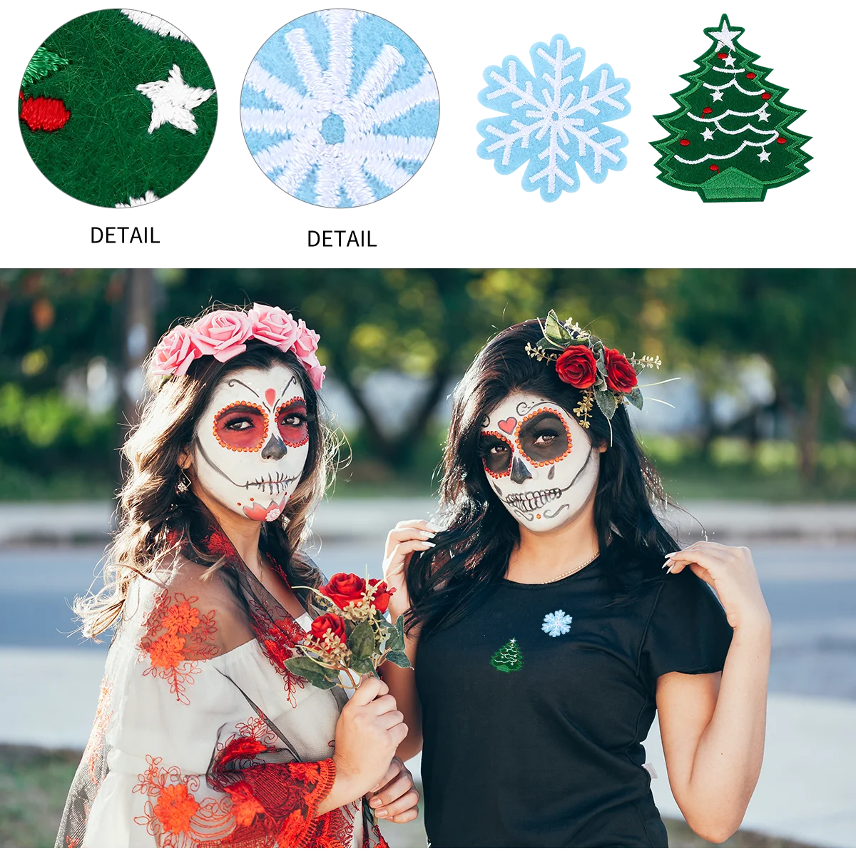 

20pcs Christmas Applique Patches Adorable Polyester Non-Woven Embroidery Patches For Clothing Hats Bags Women Kids Fashion