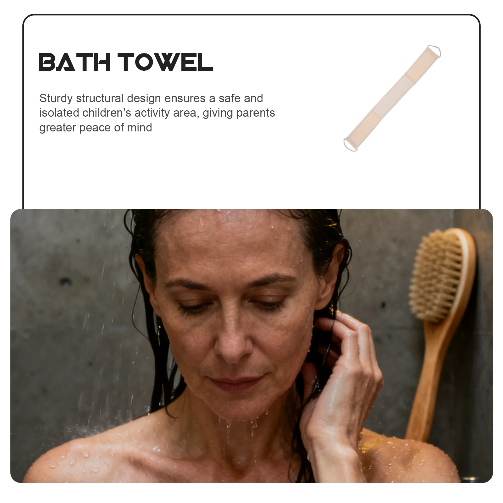 

1pc Loofah Bath Towel Natural Exfoliating Back Scrubber Long Strap Body Shower Cleaning Tool For Moisture-Absorbing