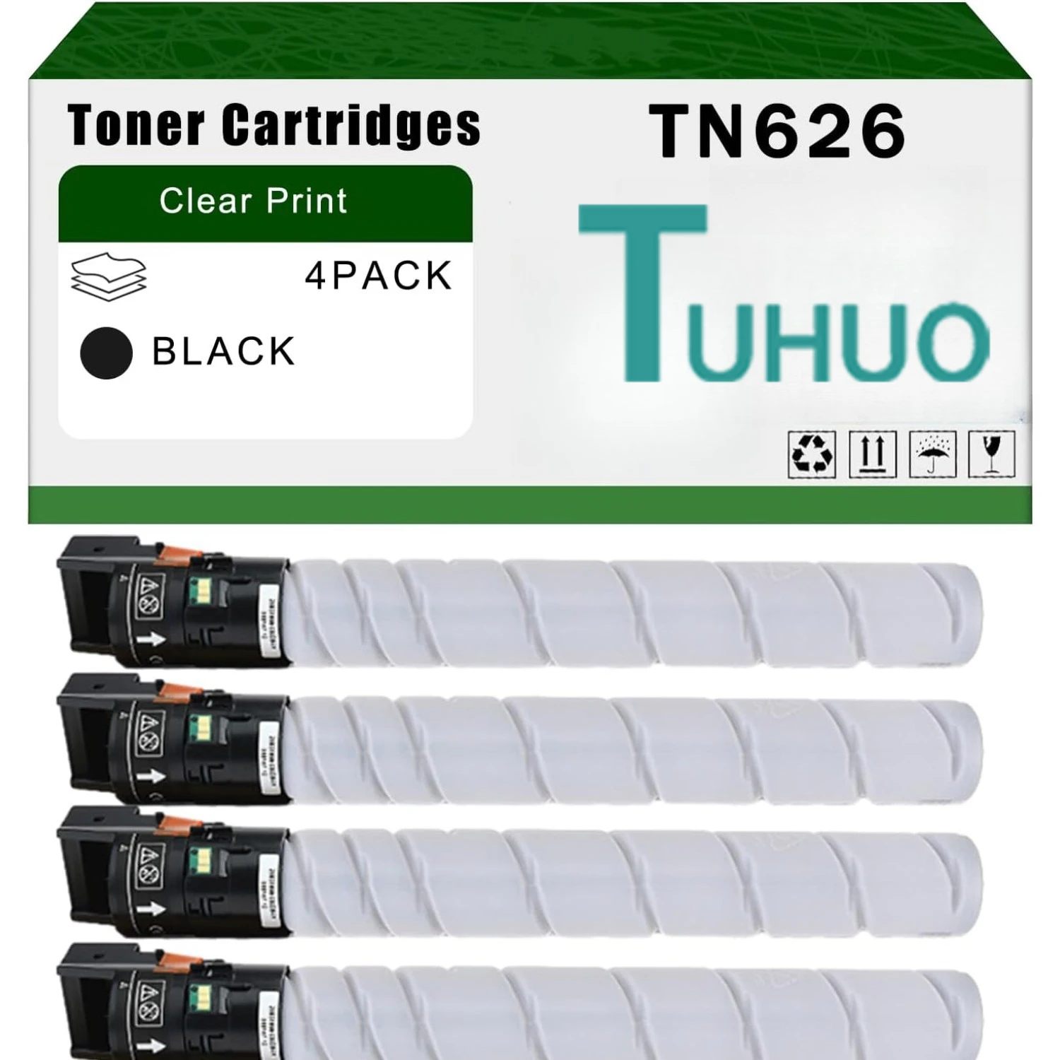 

4 упаковки, черные, совместимые с тонер-картриджами Konica Minolta TN626 ACV1130, bizhub C300i C360i C450i C550i C650i
