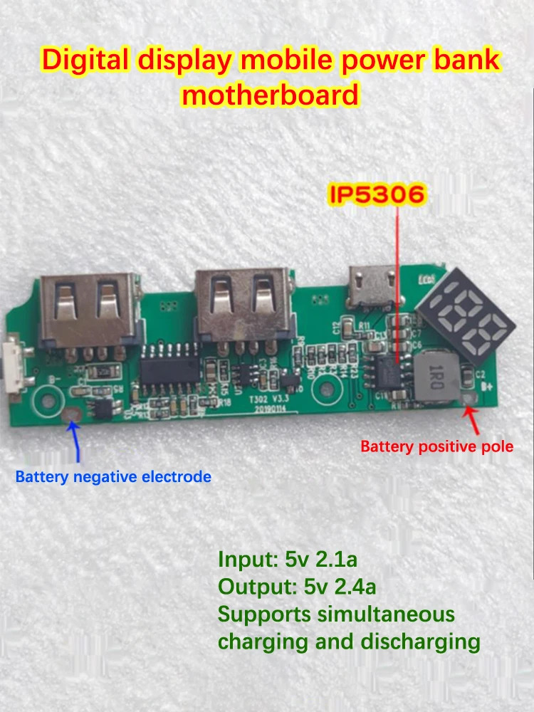 1Pc 5V Lithium Batterij Power Bank Moederbord Oplader Board Diy Mobiele Power Digitale Display Circuit Board﻿