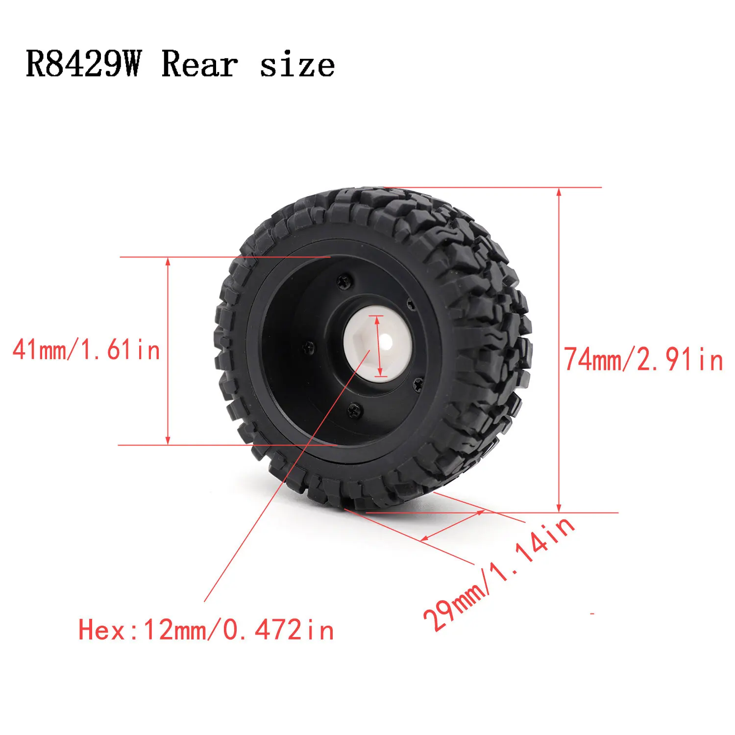 Vorne Hinten Reifen Rad Reifen für Wltoys 144001 144010 124016 124017 124010 ZD Racing BX12 1/12 1/14 RC Off-Road Auto Upgrade Teile – Detail 18