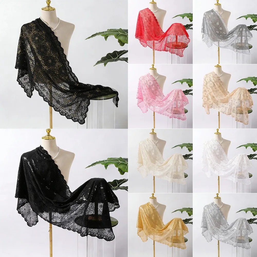 

Elegant Evening Dresses Shawls Sequins Embroidered Sheer Hollow Bridesmaid Wraps Embellished Trim Delicate Fabric Bridal Shrugs