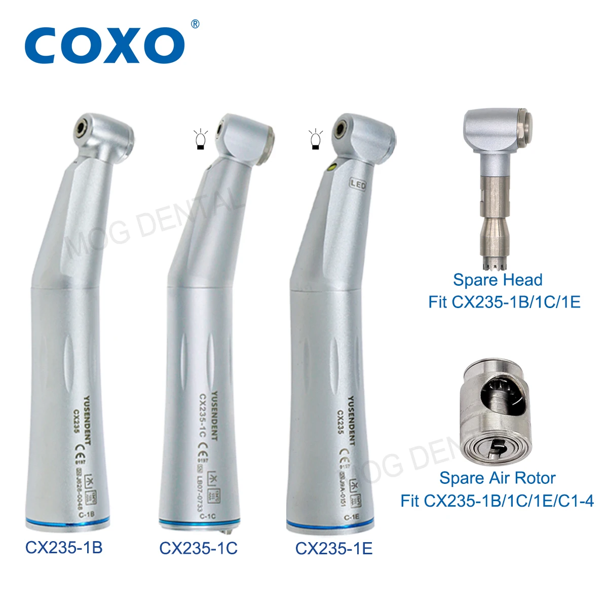 COXO Dental Low Speed Handpiece LED Fiber Reduction/Increase Ratio Endodontic Contra Angle Handpiece E Type Fit KAVO NSK WH