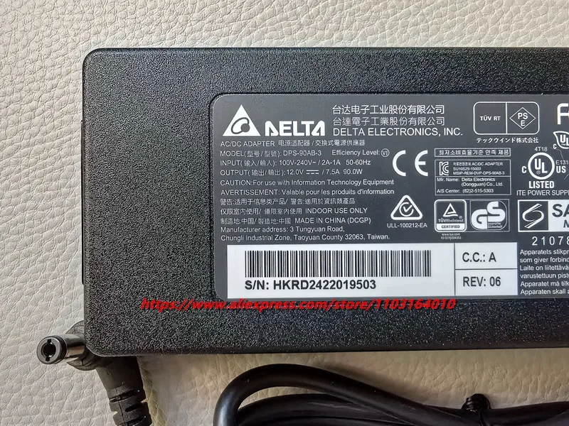 새로운 DPS-90AB-3 정품 델타 12V 7.5A 7A 90W AC DC 어댑터 충전기 셀빈 QNAP TS-451 NAS QE805 전원 공급 장치 5.5*2.5mm 썸네일 3