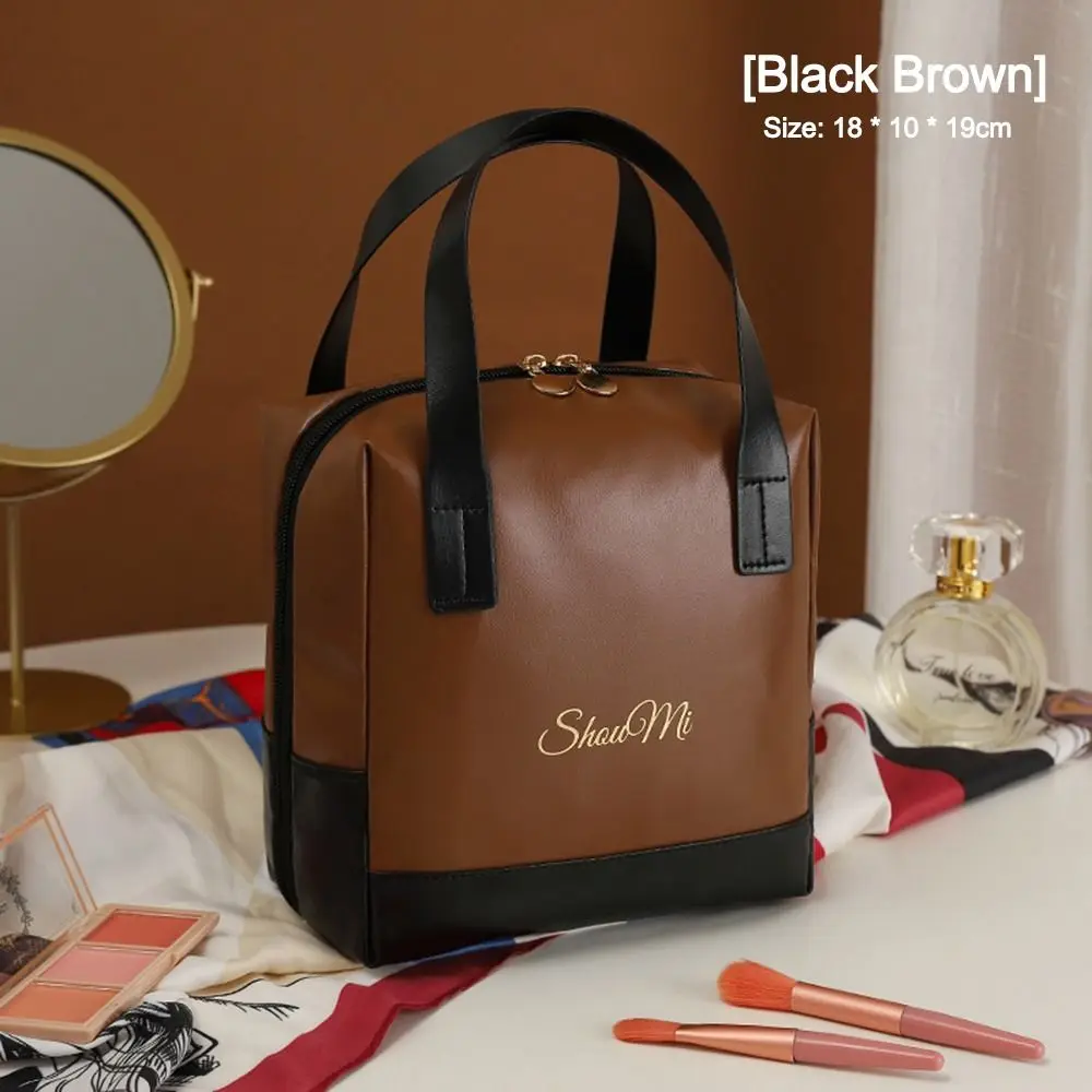 

GIft PU Leather Women's Handbag Waterproof Large Capacity Cosmetic Bag Anti Fouling Wash Bags Travel