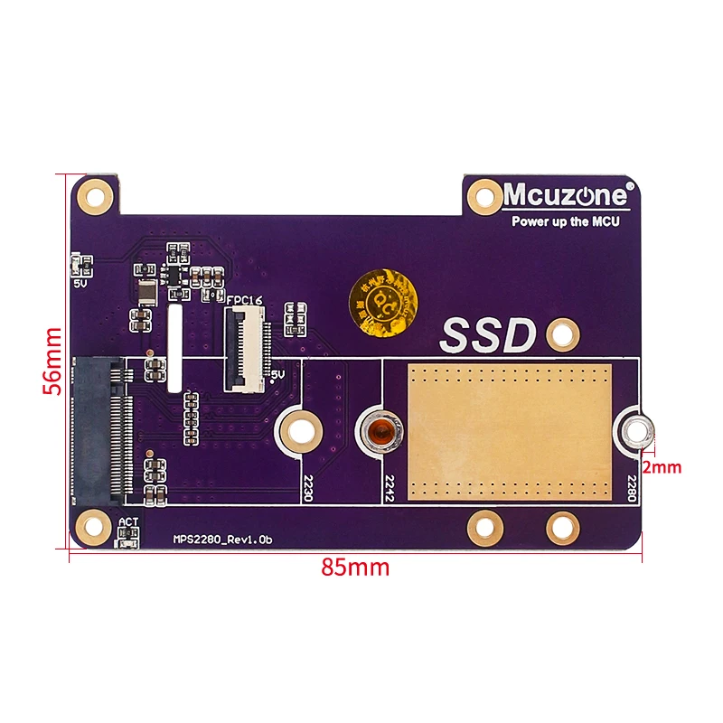 Raspberry Pi 5 PCIe to M.2 NVMe SSD Support Gen 3 High Speed Fit 2230 2242 2280 M.2 Solid State Drive for Raspberry Pi 5