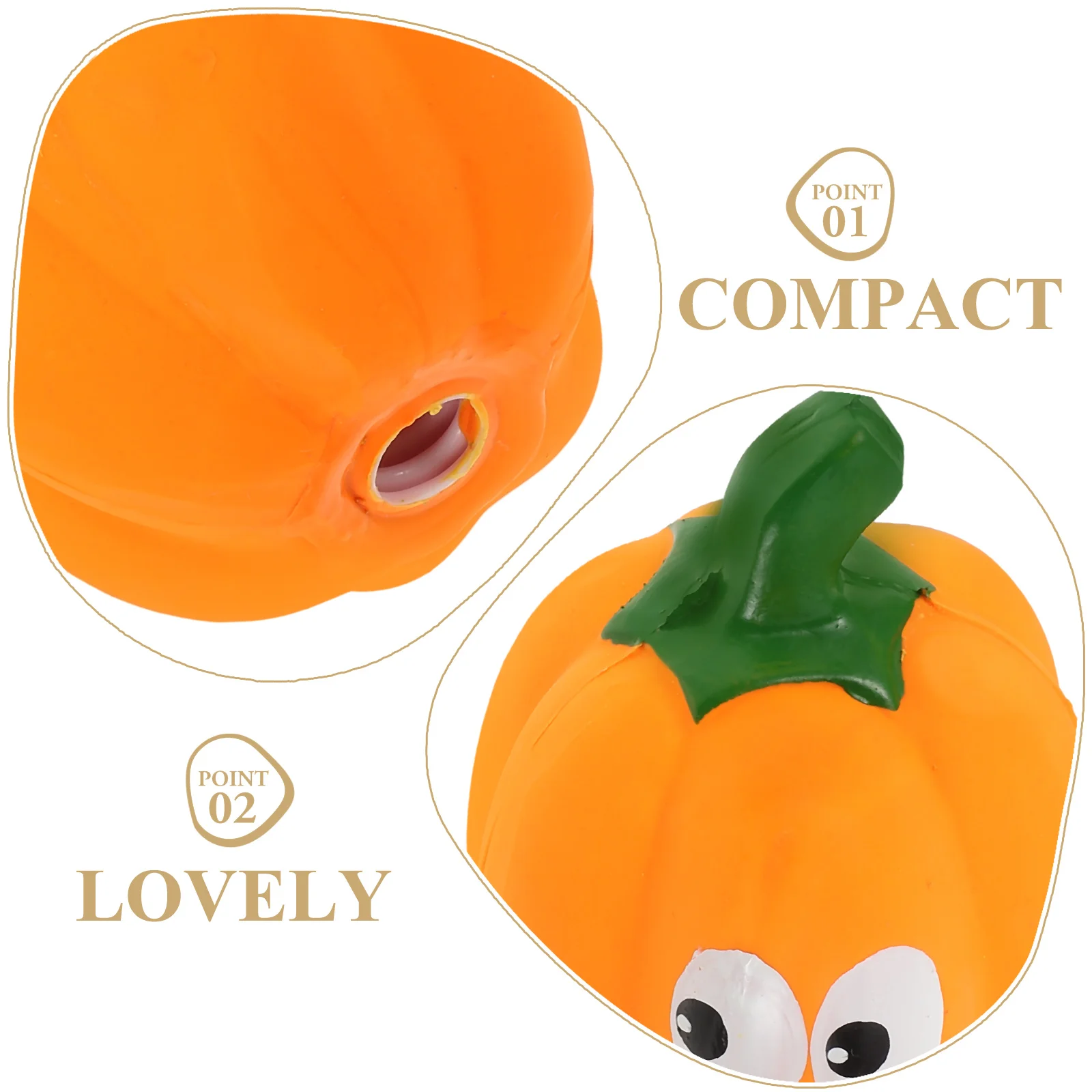 Juguete con forma de calabaza para mascotas, juguete con sonido chirriante, juguete de entrenamiento para mascotas, juguete de látex para mascotas, juguete con sonido de calabaza, 1 ud.