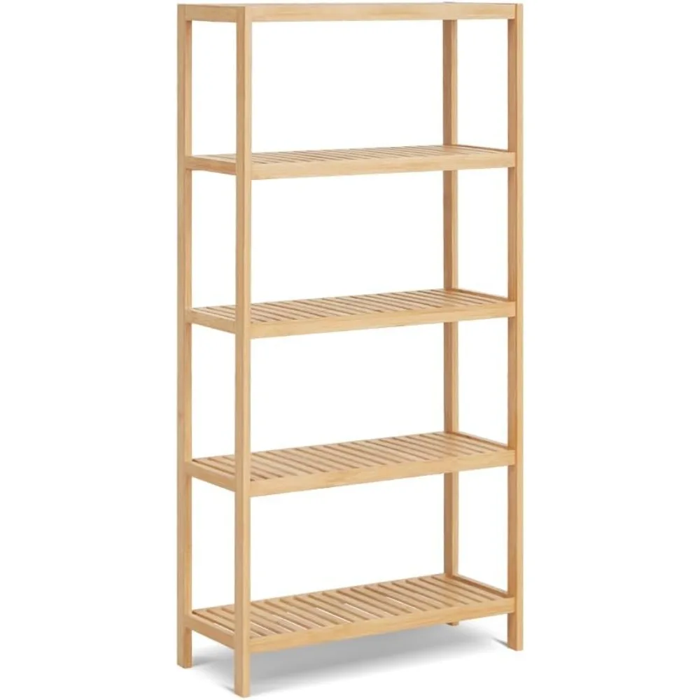 

2024 New 5 Tier Bamboo Freestanding Shelf Unit